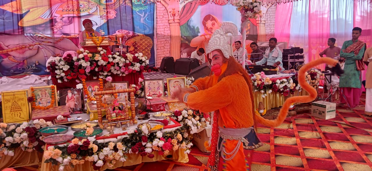 श्री बाण माता मंदिर प्रांगण में नवरात्रि महोत्सव के उपलक्ष में श्री राम कथा का आयोजन
