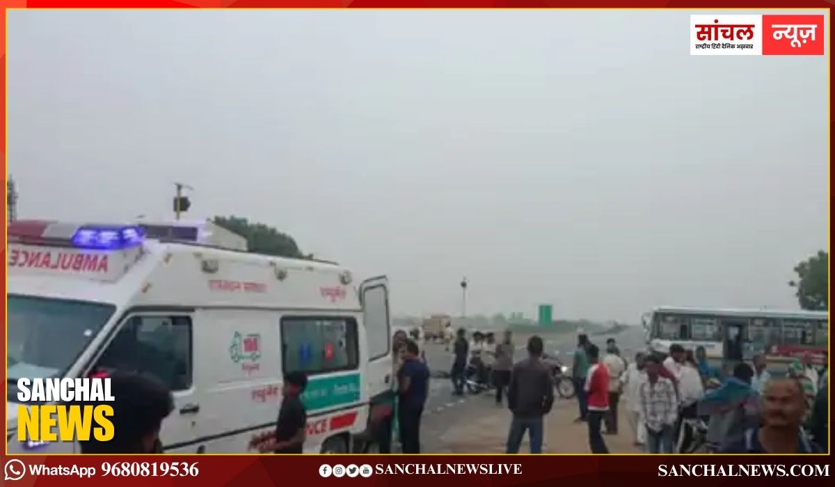 पाली में सोमवार सुबह यात्रियों से भरी बस हाईवे पर टैंकर से टक्कर,  हाइवे पर घायलों की चीख-पुकार, हाईवे पर बस चढ़ते ही हुआ हादसा