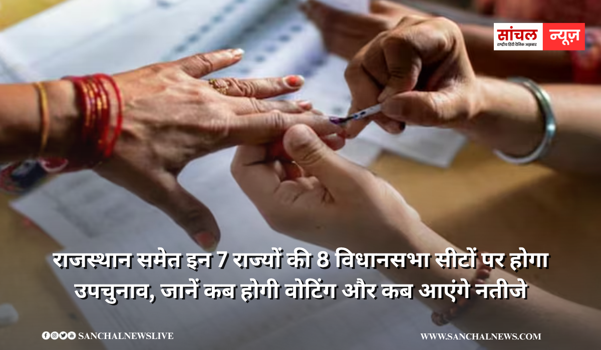 राजस्थान समेत इन 7 राज्यों की 8 विधानसभा सीटों पर होगा उपचुनाव, जानें कब होगी वोटिंग और कब आएंगे नतीजे