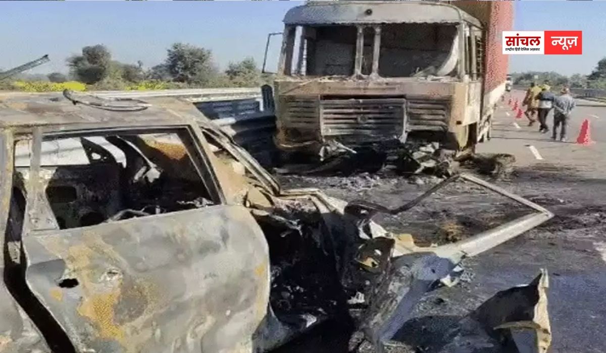 कोटपुतली बहरोड़ से लगे नारनौल के एनएच-152D पर ट्रक की टक्कर से कार में लगी भीषण आग, कार सवार तीन दोस्तों की जिंदा जलकर मौत