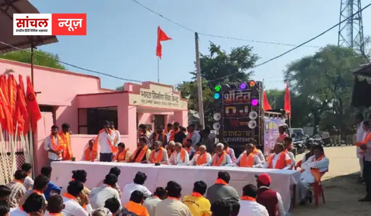झालावाड़ के पनवाड़ में जय बजरंग व्यायामशाला सेवा समिति ने निकाली भगवा वाहन शोभायात्रा