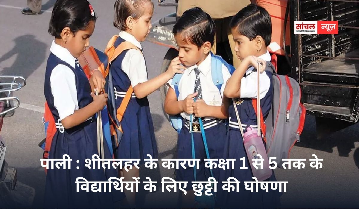 Pali News : शीतलहर को देखते हुए जिले में कक्षा प्री-प्राइमरी से 05 तक के लिए 12 जनवरी तक अवकाश घोषित