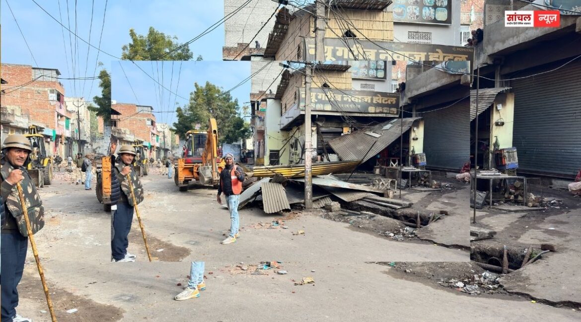 चौमूं कस्बे इमाम चौक में बुलडोजर एक्शन, संदिग्ध चीजों की बरामदगी से हलचल, पुलिस प्रशासन अलर्ट पर