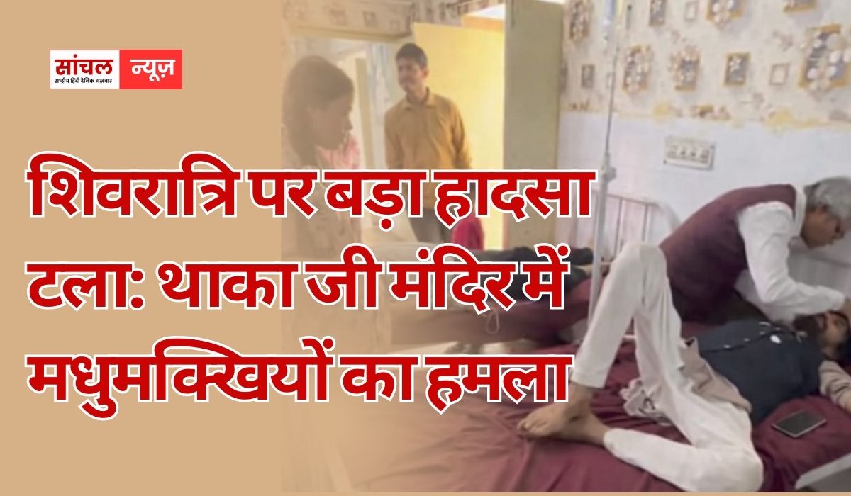 शिवरात्रि पर बड़ा हादसा टला: थाका जी मंदिर में मधुमक्खियों का हमला, प्रसादी के दौरान मची भगदड़