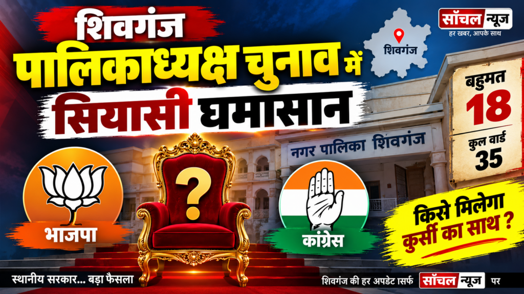 शिवगंज पालिकाध्यक्ष चुनाव में सियासी घमासान, भाजपा से कुंदनमल तो राजेश सोनी मैदान में