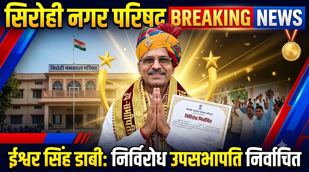 सिरोही नगर परिषद में ईश्वर सिंह डाबी निर्विरोध उपसभापति निर्वाचित