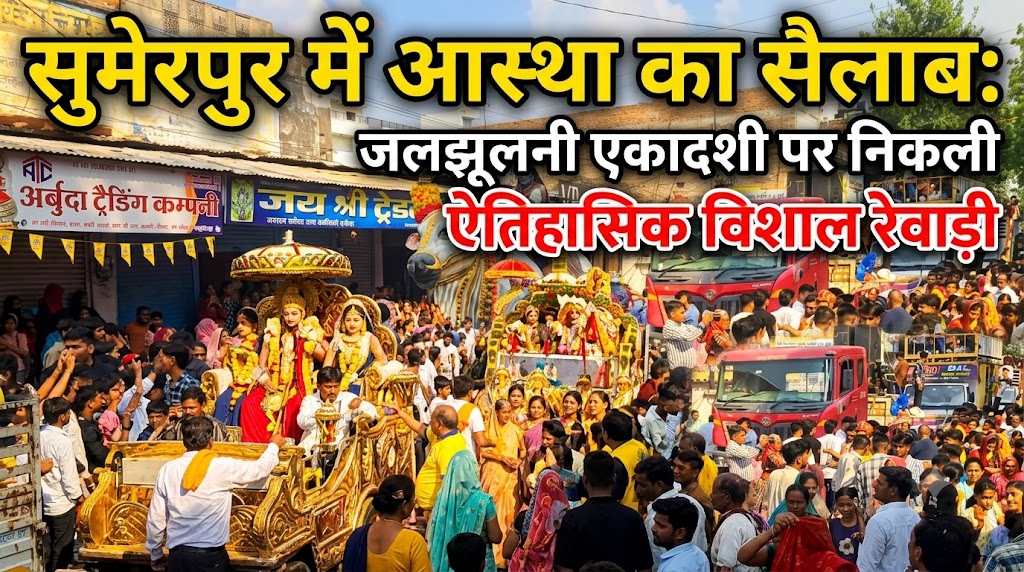 सुमेरपुर में जलझूलनी एकादशी पर आस्था का महासंगम, ठाकुरजी की पालकी के साथ निकली भव्य रेवाड़ी