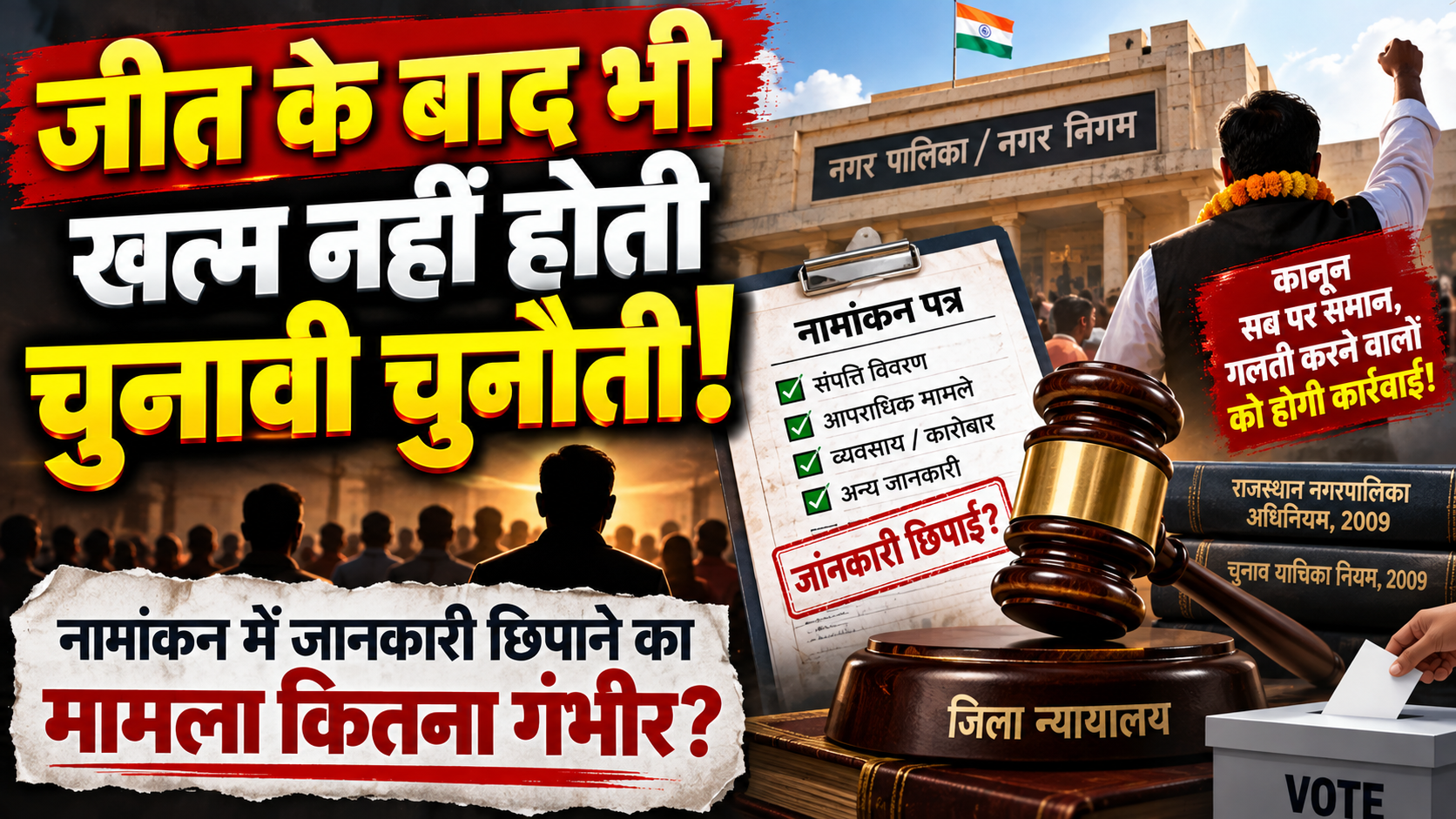 पार्षद या मेयर के नामांकन में गड़बड़ी मिली तो 30 दिन में चुनाव याचिका, जीत के बाद भी खत्म नहीं होती चुनावी चुनौती!