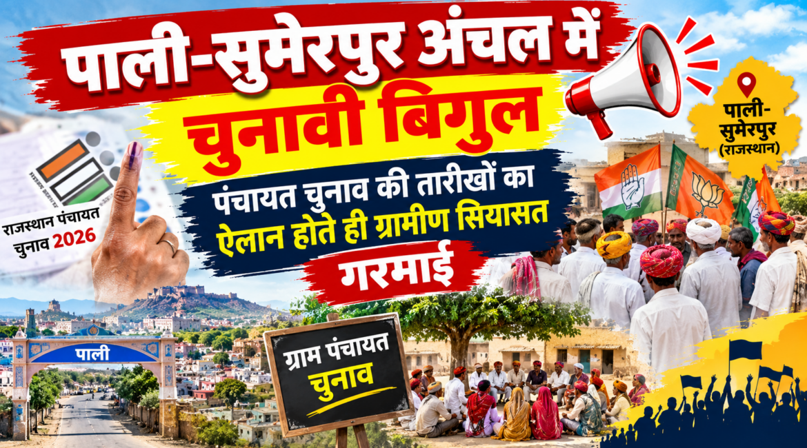 पाली-सुमेरपुर अंचल में चुनावी बिगुल: पंचायत चुनाव की तारीखों का ऐलान होते ही ग्रामीण सियासत गरमाई; 4 चरणों में होगा मतदान, गांवों में आचार संहिता लागू